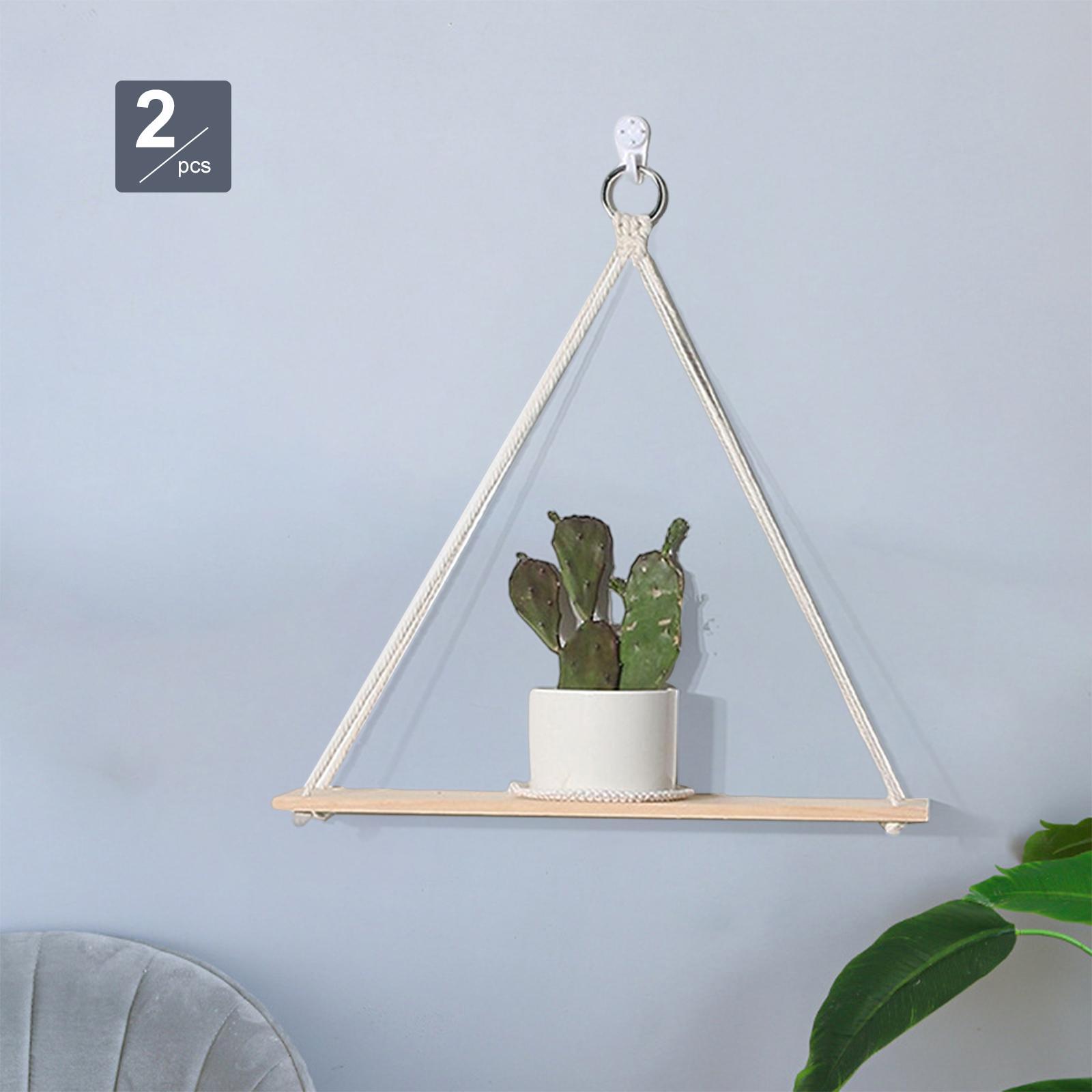 Hanging Shelf for Wall Rack Planter Shelf Wooden Shelf White for Living Room