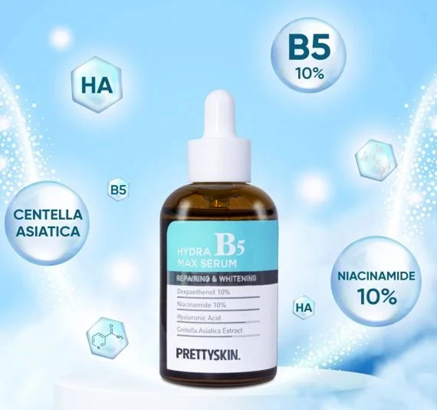 Tinh chất phục hồi dưỡng trắng Hydra B5 Max Serum Prettyskin TC12201