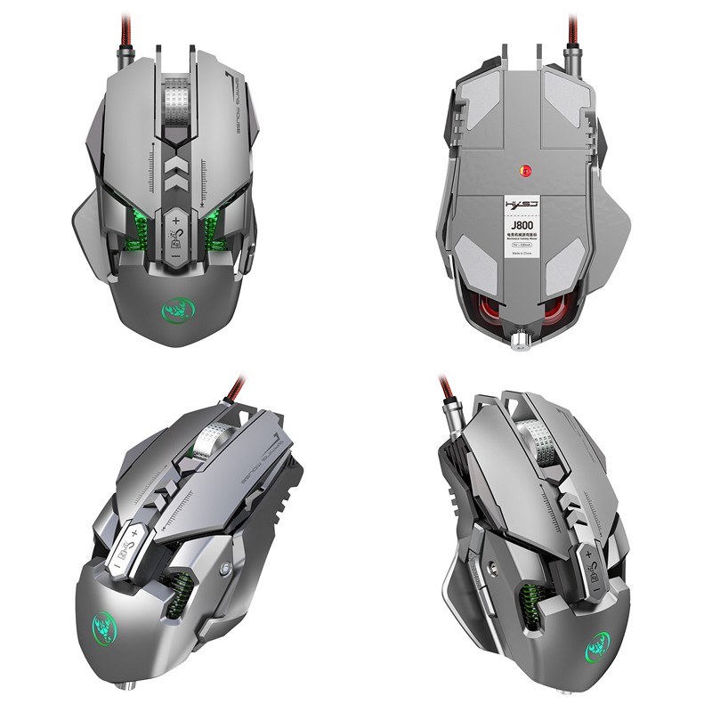 Chuột cơ gaming led RGB 6400DPI - J800 mechanical Gaming mouse