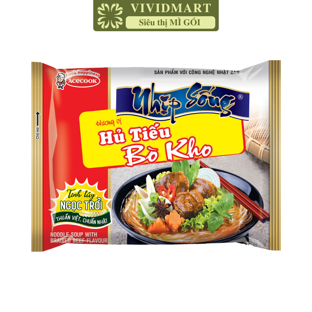 ACECOOK - Hủ tiếu Nhịp Sống Bò kho, Hủ tiếu Bò kho Nhịp Sống, Hủ tiếu gói Nhịp Sống Acecook (70g/gói)