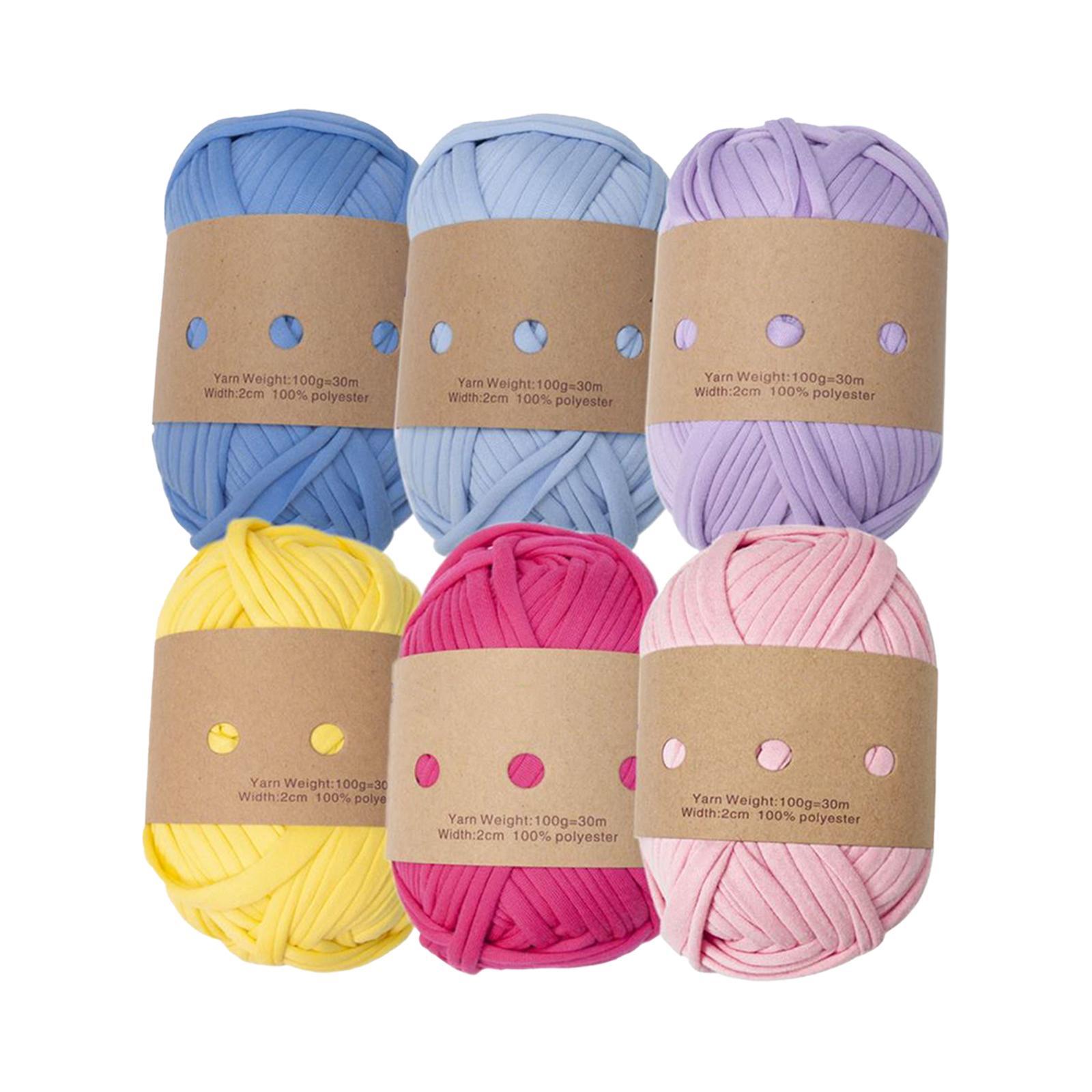 6x Knitting Yarn Set Crochet Baskets Throw Blanket Pet Bed Fabric Cloth Yarn