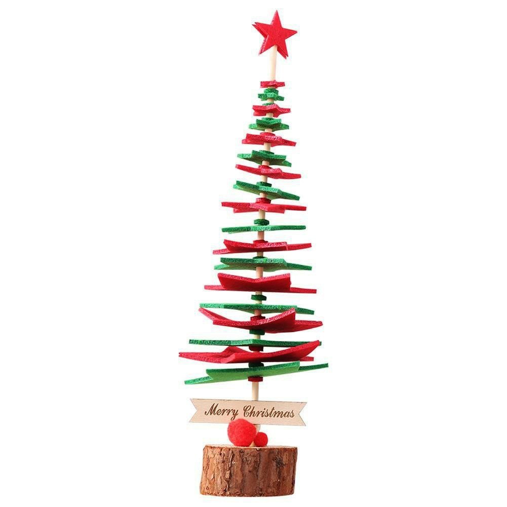 Bộ xếp mô hình cây thông Noel đế gỗ Merry Chirstmas 33cm