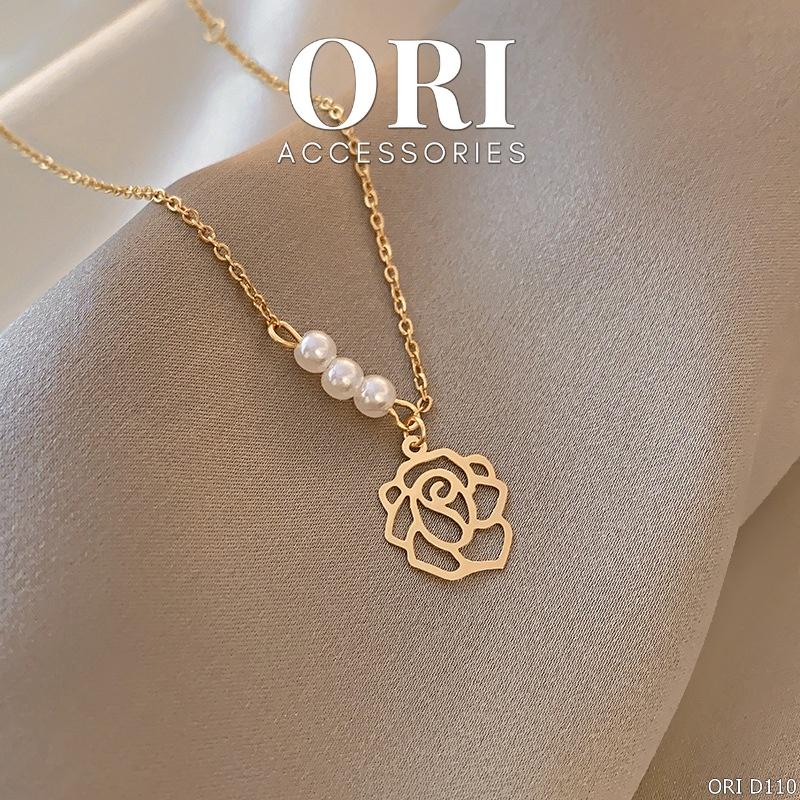 Dây chuyền nữ hình hoa hồng Rosa thời trang ORI ACCESSORIES D110