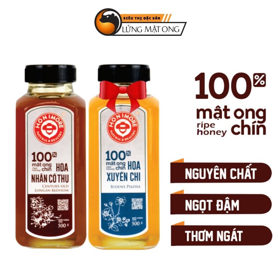Combo Mật ong rừng nguyên chất Nhãn Cổ Thụ Honimore 500g và mật ong rừng nguyên chất 500g- giúp tăng cường đề kháng