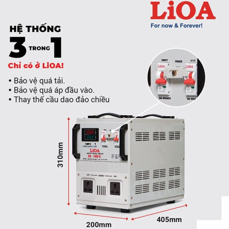 Ổn áp lioa 7.5kva model SH - 7500II