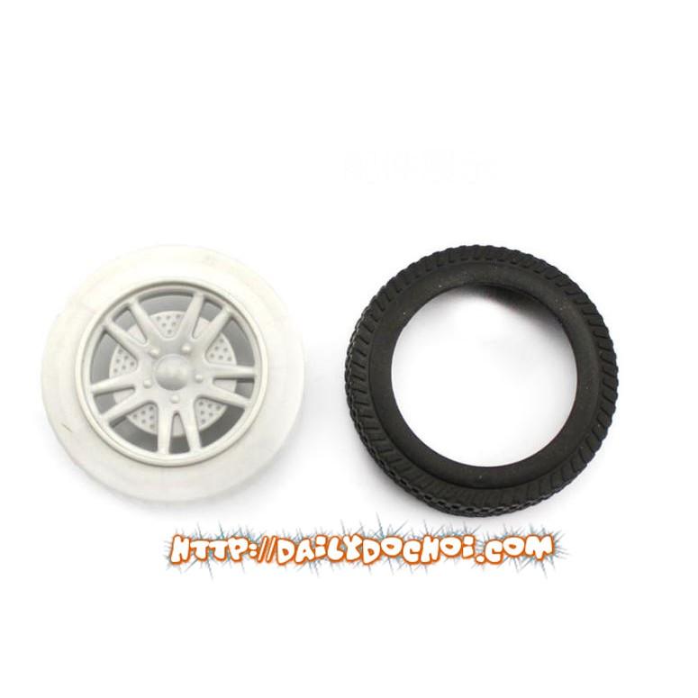 Bánh xe cao su lỗ trục 3mm đường kính 56mm dành để chế tạo