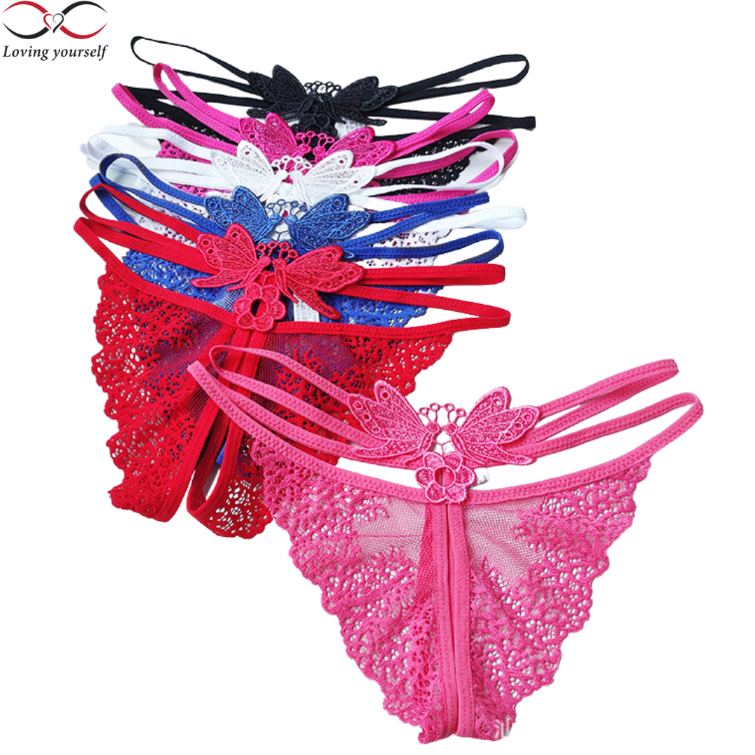 Combo 2 quần lót lọt khe ren hở mông, quần chip nữ, quần lót nữ sexy không đáy, hở đáy gợi cảm quyến rũ LYEQ070
