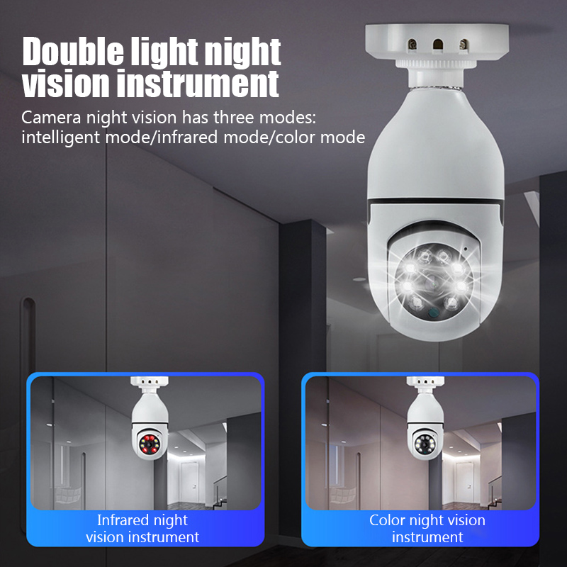 Máy ảnh giám sát không dây E27 Bóng đèn 5G WiFi Night Vision Tự động Theo dõi nhà Panoramic Video Bảo vệ bảo vệ bảo vệ bảo vệ: Chỉ có camera trắng