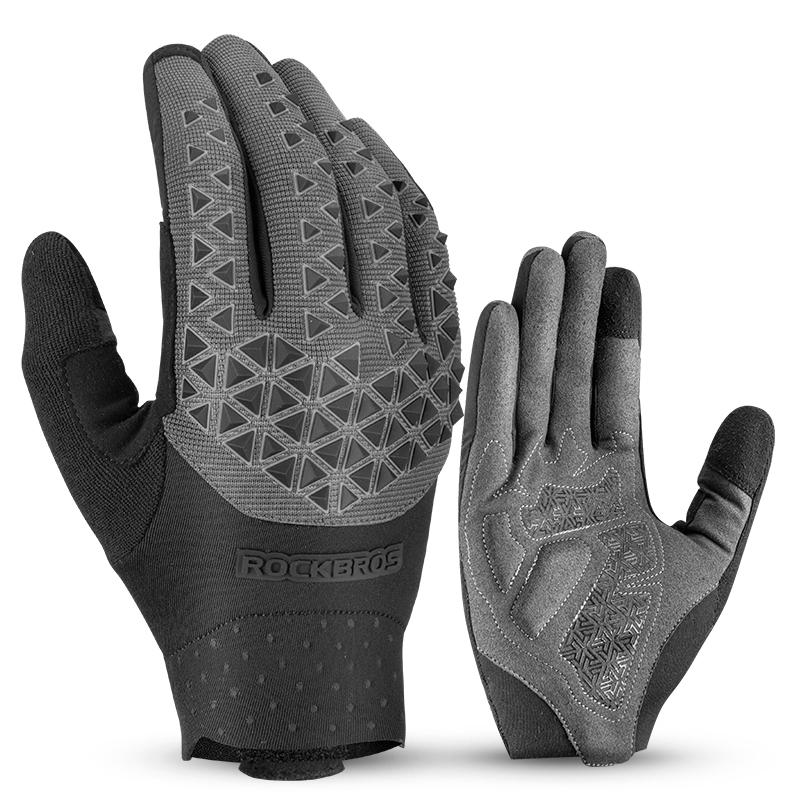 Găng tay xe đạp Rockbros MTB Găng tay đường dài Găng tay xe đạp Ngón tay xe đạp thoải mái Color: S275GR Size: XXL
