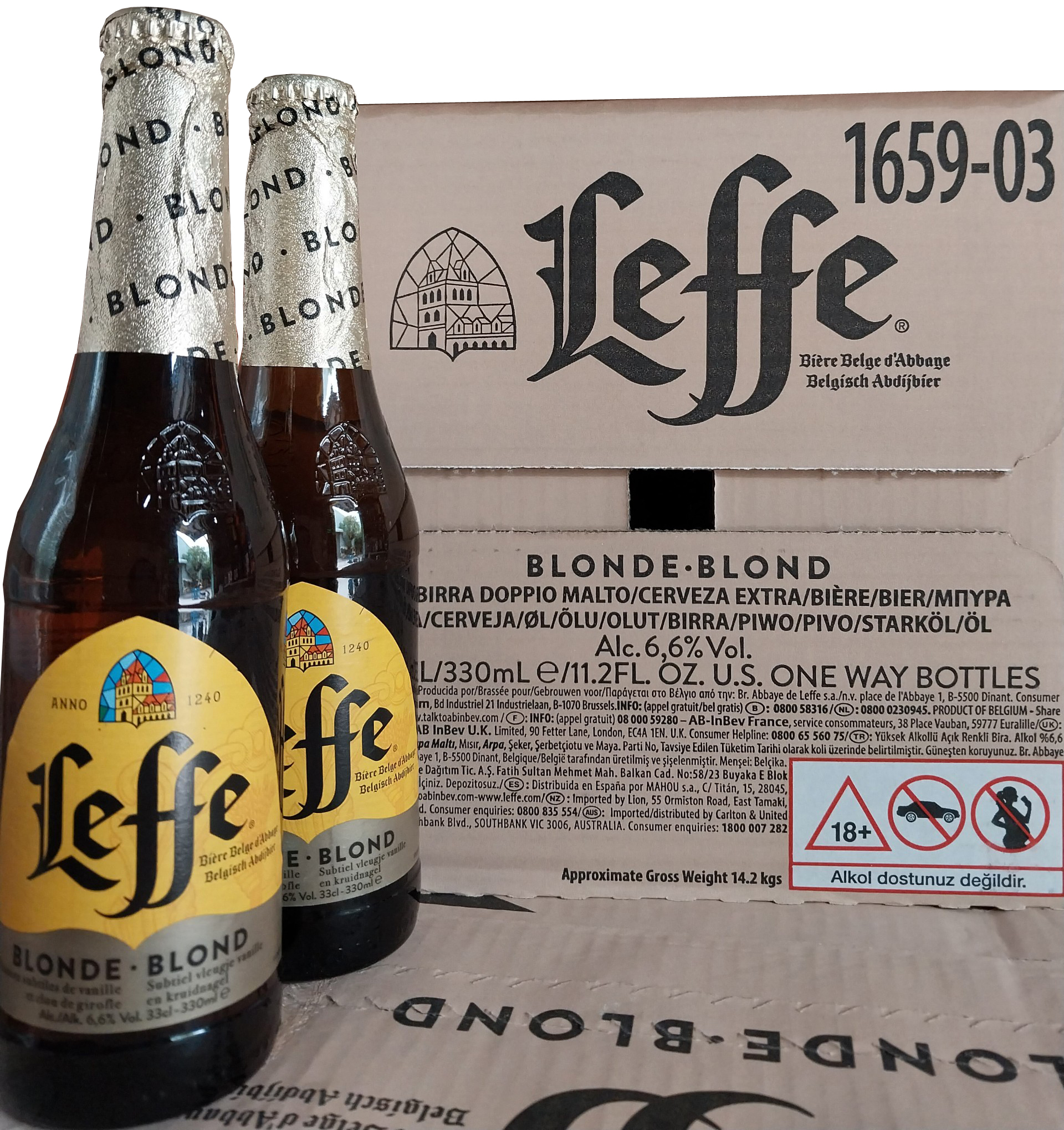 BIA LEFFE BLONDE THÙNG 24 CHAI 330ml