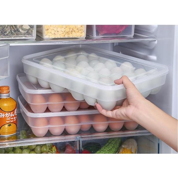 Hộp đựng trứng 24 quả có nắp đậy nhựa Việt Nhật Khay bảo quản trứng không bị vỡ chắc chắn