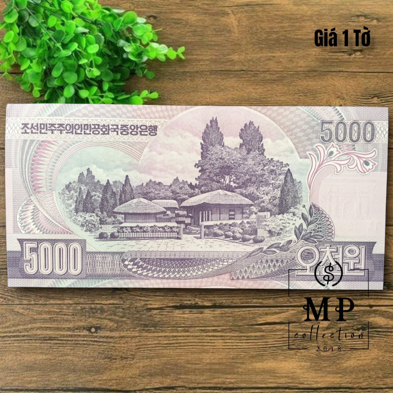 Tờ 5000 Won của cộng hòa nhân dân Triều Tiên năm 1992 xưa , tiền châu Á , Mới 100% UNC, sưu tầm