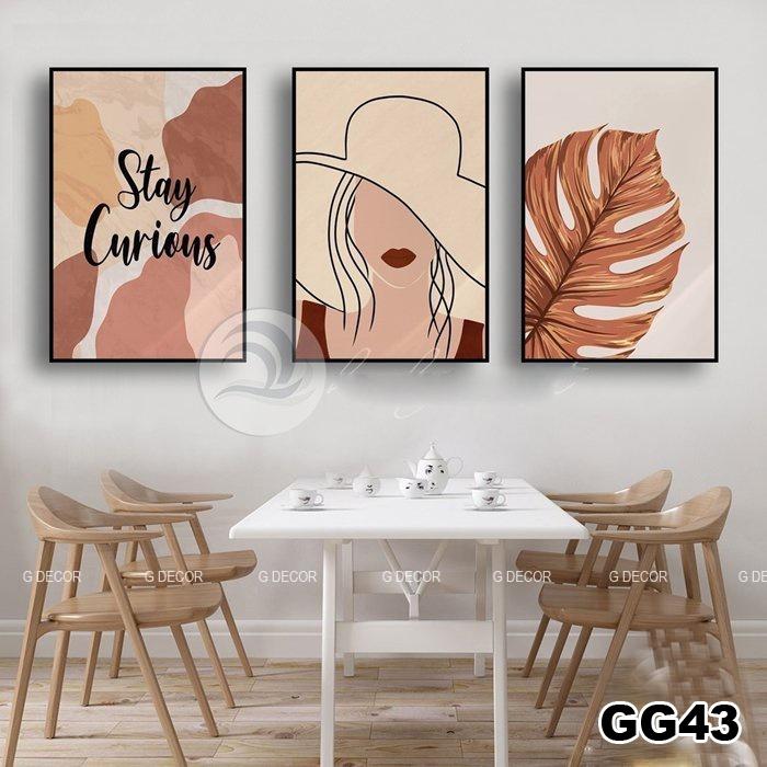 Tranh treo tường canvas 3 bức phong cách hiện đại Bắc Âu 206, tranh decor trang trí phòng khách, phòng ngủ, phòng ăn