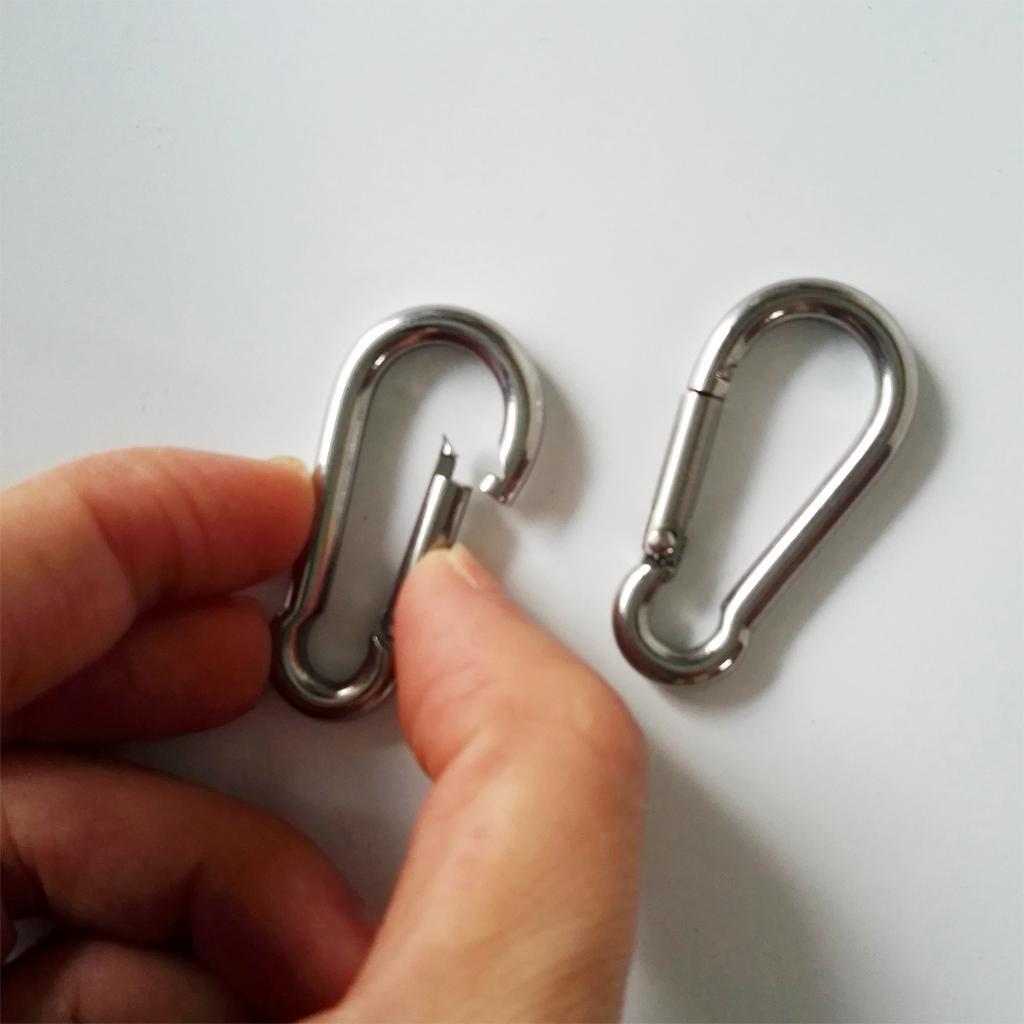 4 Pieces Stainless Steel Carabiner Clip Snap Spring Fast Hook Buckle M4 M5