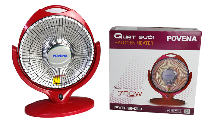Quạt sưởi PVN-SH28 với thiết kế gang màu đỏ nổi bật sẽ sưởi ấm cả căn phòng của bạn