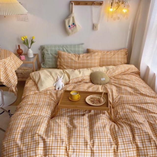 Set Cotton Hàn Quốc Living Dây Nơ Hàng Nhập Khẩu Cao Cấp 4 Món