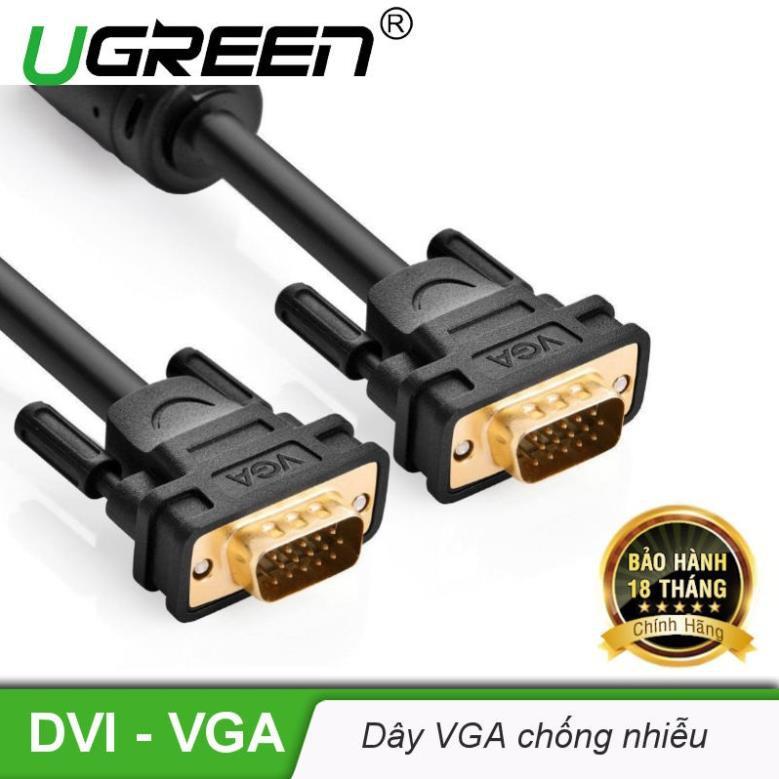 Cáp VGA 15 pin 2 đầu dương Ugreen VG101 dài từ 1,5m đến 30m chính hãng - Hàng Chính Hãng