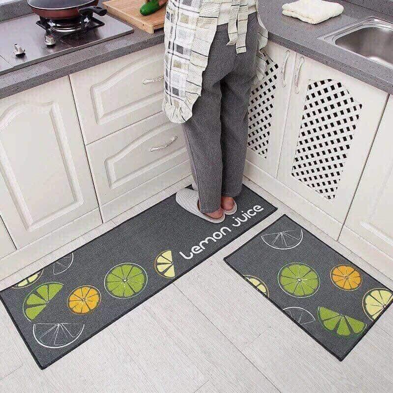 Set 2 Thảm Bếp Chống Trượt Giao Màu Ngẫu Nhiên Kt 40X60 Và 40 X120 - Hàng Chất Lượng