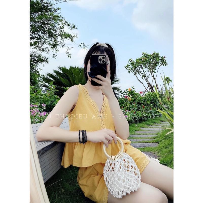 Set Bộ siu HOTT !!!! BỘ đũi viêng ren -Ko những m.ặ.c ra đường vừa nhanh vừa tiện chất đũi trơn mềm mát