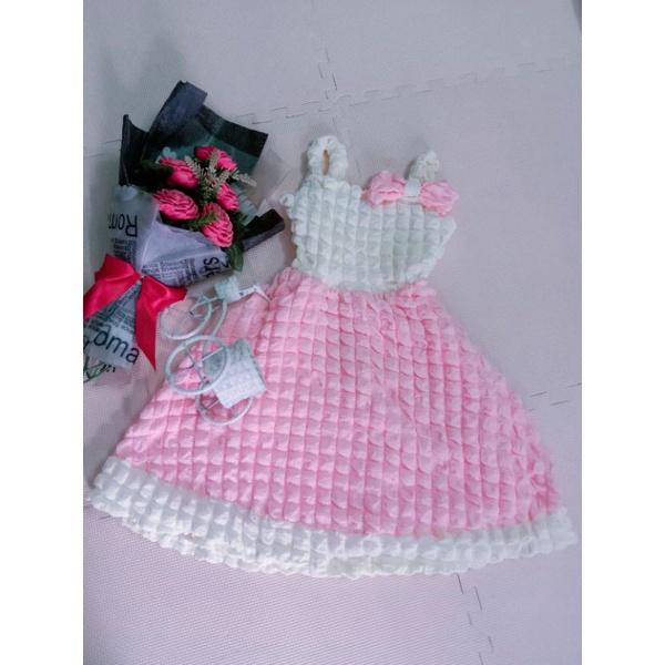 Váy babydoll nữ xoè 2 dây chất xốp ô phối trắng hồng trẻ đẹp phong cách duyên dáng mới bkfrreship