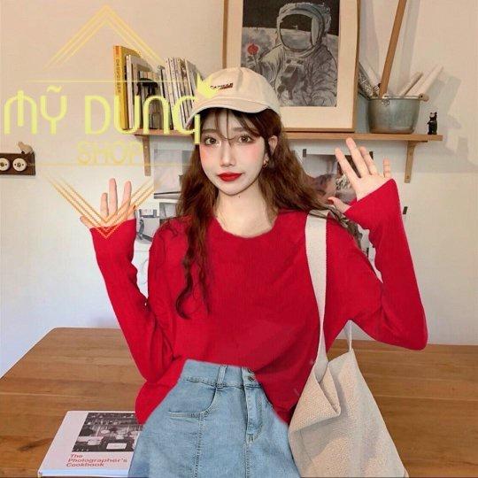 ÁO THUN COTTON TAY DÀI CỔ TRÒN