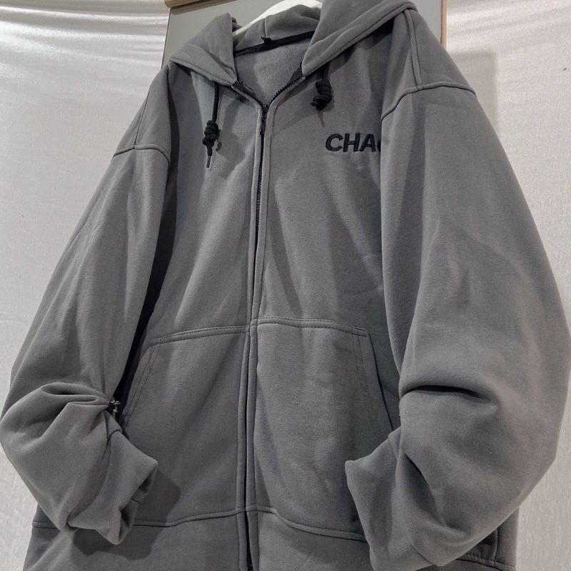 Áo khoác nỉ nữ ulzzang có nón form rộng chống nắng chống lạnh có zip thời trang, mẫu áo hoodie  thêu logo