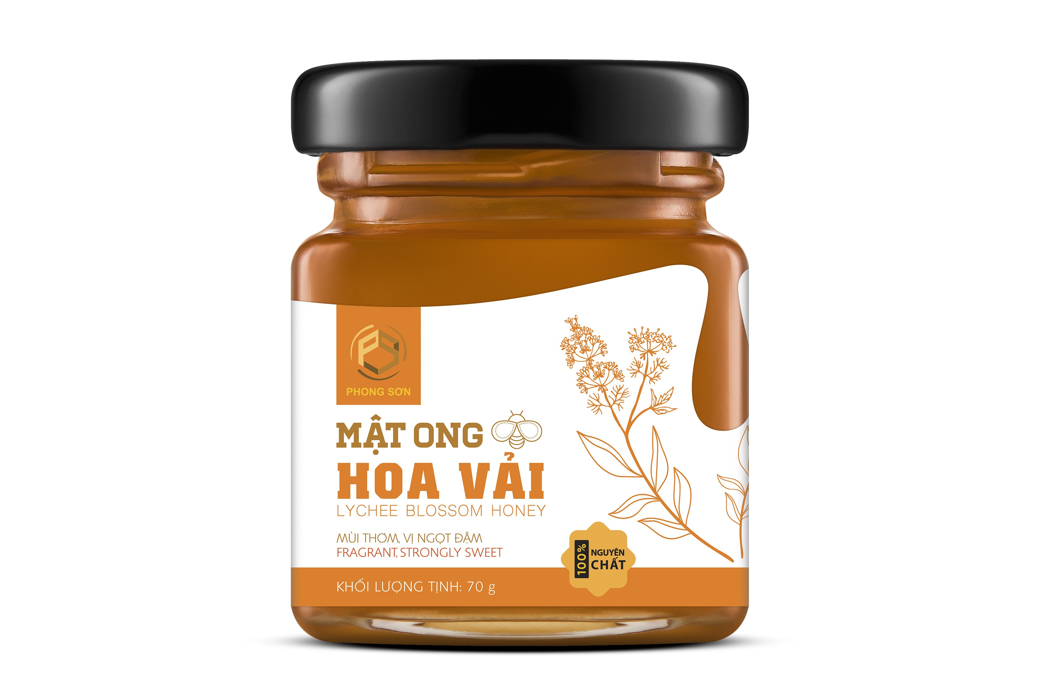 Mật Ong Hoa Vải Bắc Giang - Tự Nhiên Tiêu Chuẩn Xuất Khẩu - 70g/280g/530g