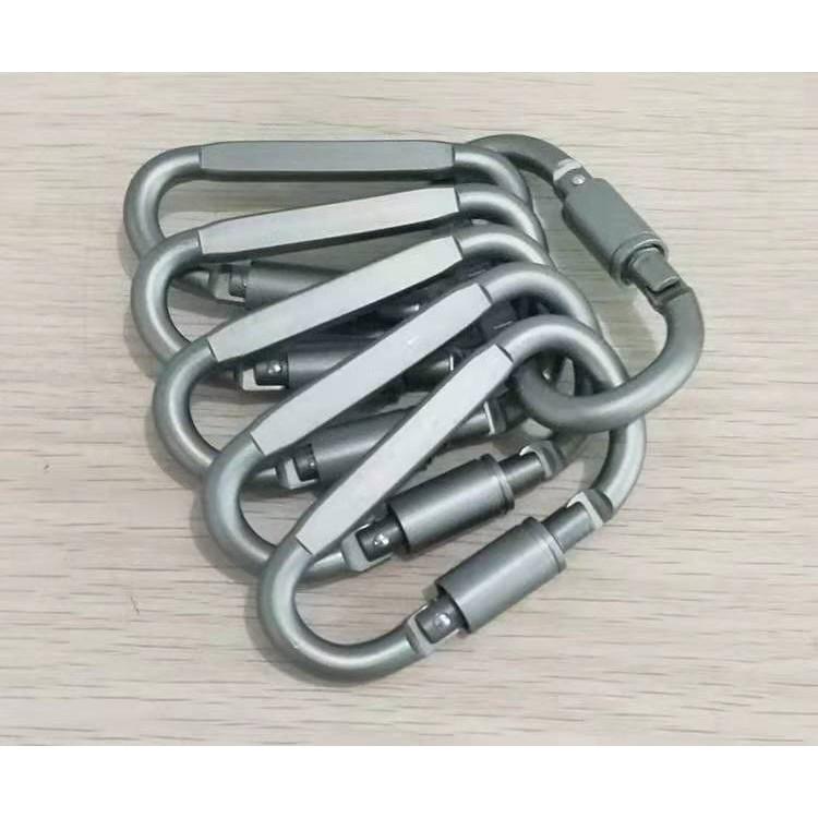 Móc Đa Năng Móc Khóa Nhôm Đi Phượt Carabiner Chữ D Khoá Xoay 8cm
