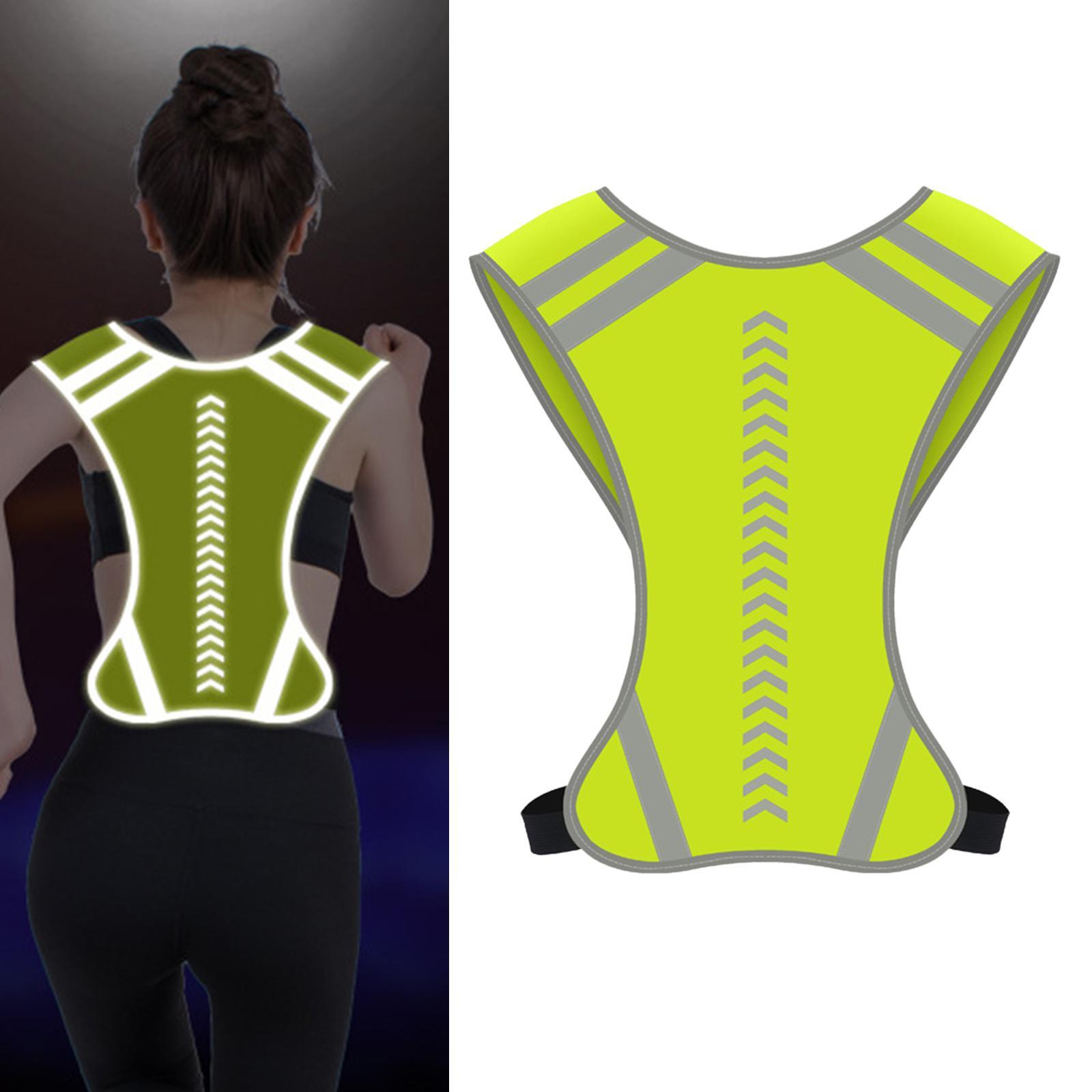 Reflective Night Running Vest, Lightweight Safety Vest with 360° High Visibility for Running, Jogging, Cycling, Hiking, Walking, Yellow