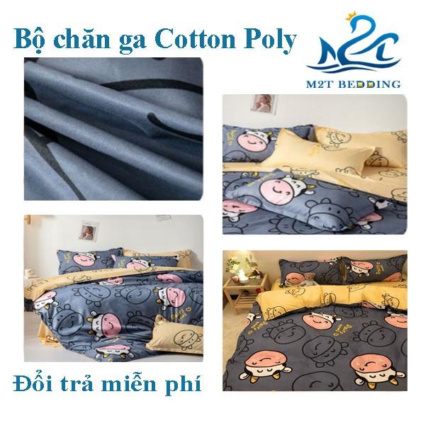 Bộ chăn ga gối drap Cotton Poly M2T bedding chăn ga Hàn Quốc miễn phí bo chun drap ga giường - Những chú bò