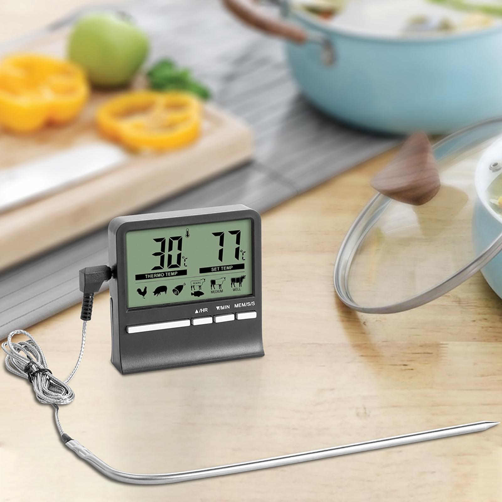 Digital Food Thermometer LCD Display for Outside Grill Kitchen Cooking