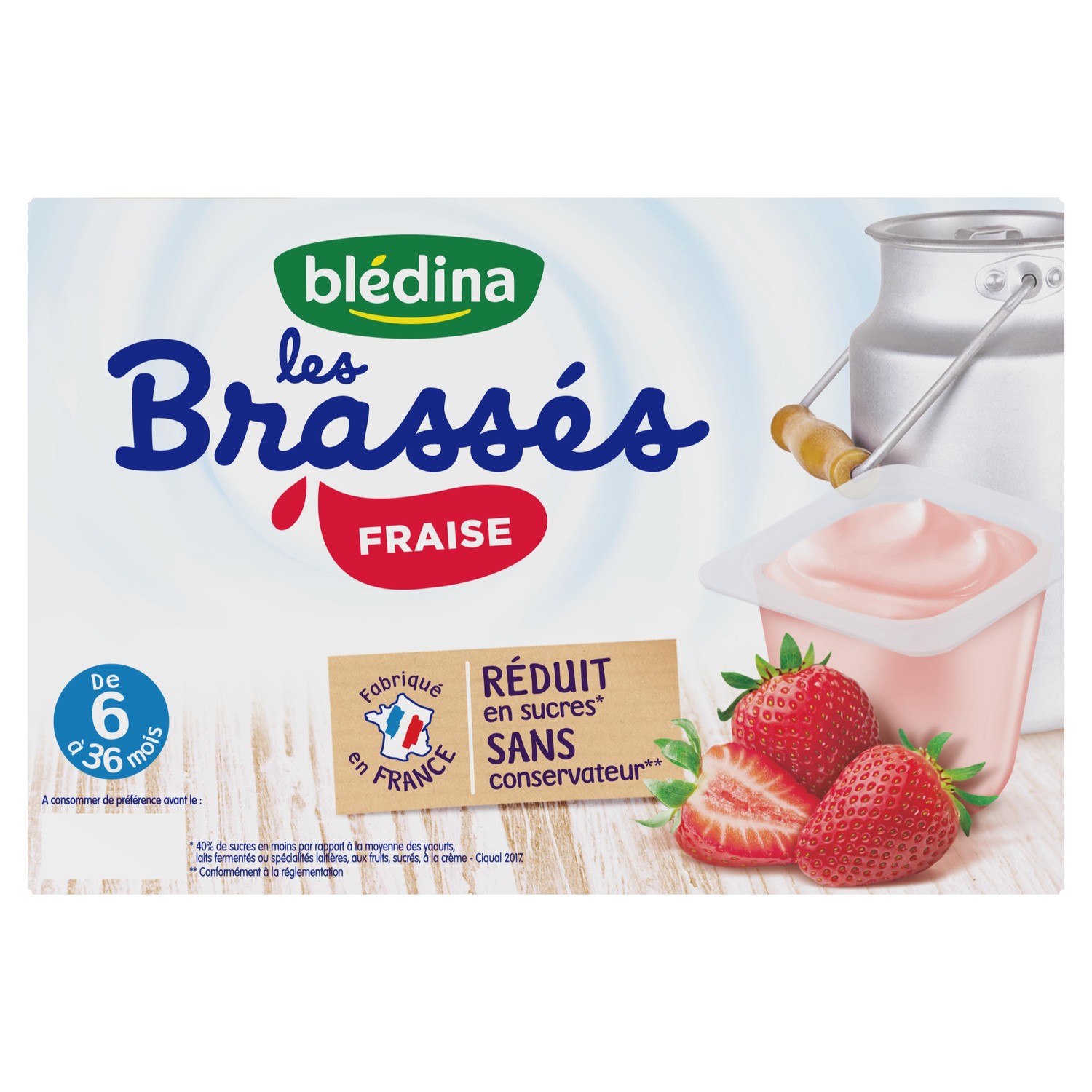 Sữa chua nguội Pháp Bledina vị dâu ( Lốc 6 hộp x 55g )