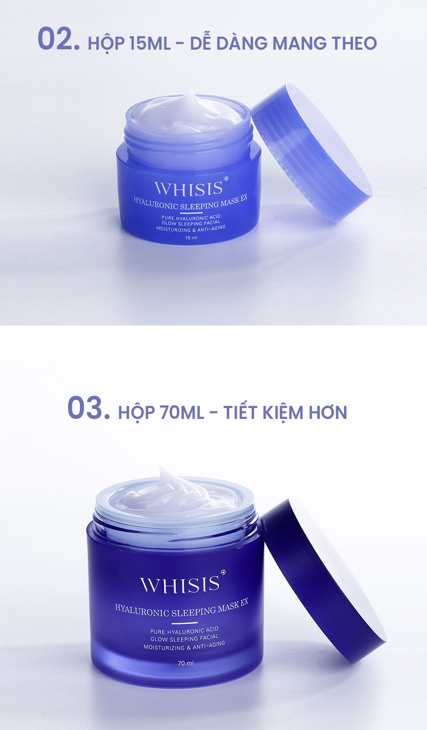 Mặt nạ ngủ cấp ẩm, chống lão hóa WHISIS HYALURONIC SLEEPING MASK EX - 70ml