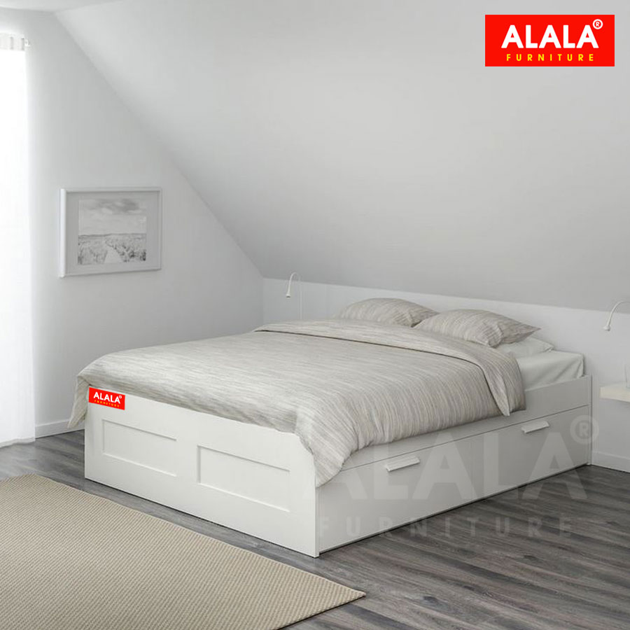 Hình ảnh Giường ngủ ALALA35 + 3 hộc kéo / Miễn phí vận chuyển và lắp đặt/ Đổi trả 30 ngày/ Sản phẩm được bảo hành 5 năm từ thương hiệu ALALA/ Chịu lực 700kg
