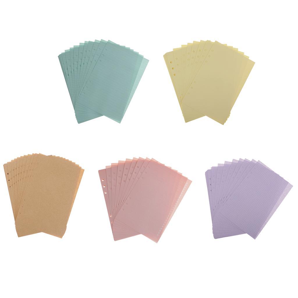 40 Sheets A5/A6 6 Holes Binder Diary Notebook Planner Loose Leaf Filler Inner Refill Paper for Office School Stationery