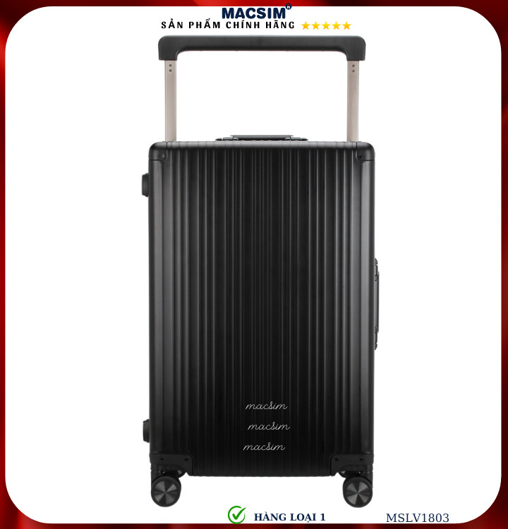 Vali hợp kim nhôm cao cấp Macsim MSLV1803 cỡ 24 inches màu đen hàng loại 1