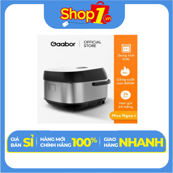 Nồi cơm điện tử thông minh dung tích 5L Gaabor GR-S50D nồi 1.8L 800W nhiều chế độ nấu, hẹn giờ, chống dính cao cấp - Hàng Chính Hãng - Chỉ Giao Hà Nội