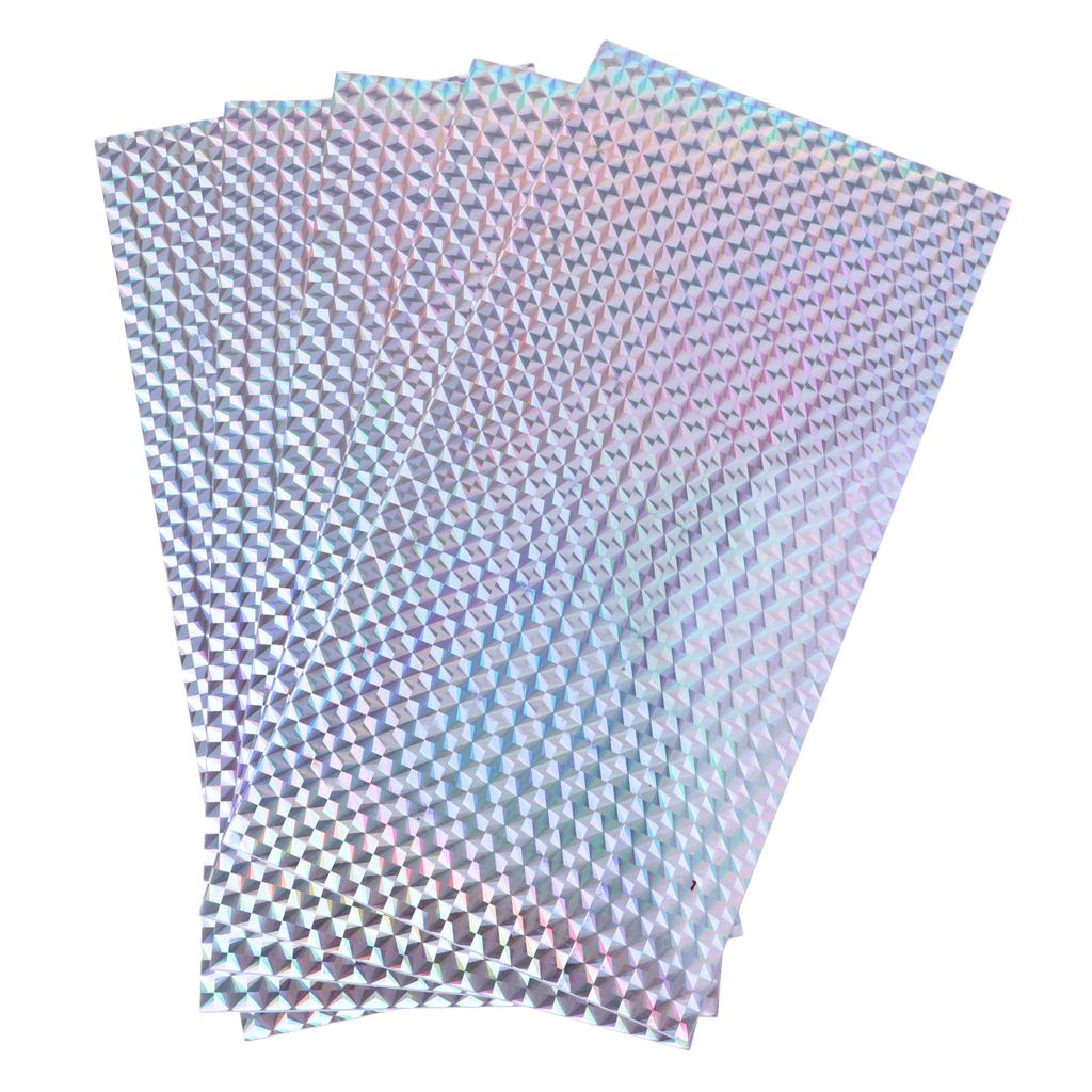 2x5 Pcs Bright Fishing Lure Tape Sticker Holographic Adhesive Film DIY Silver