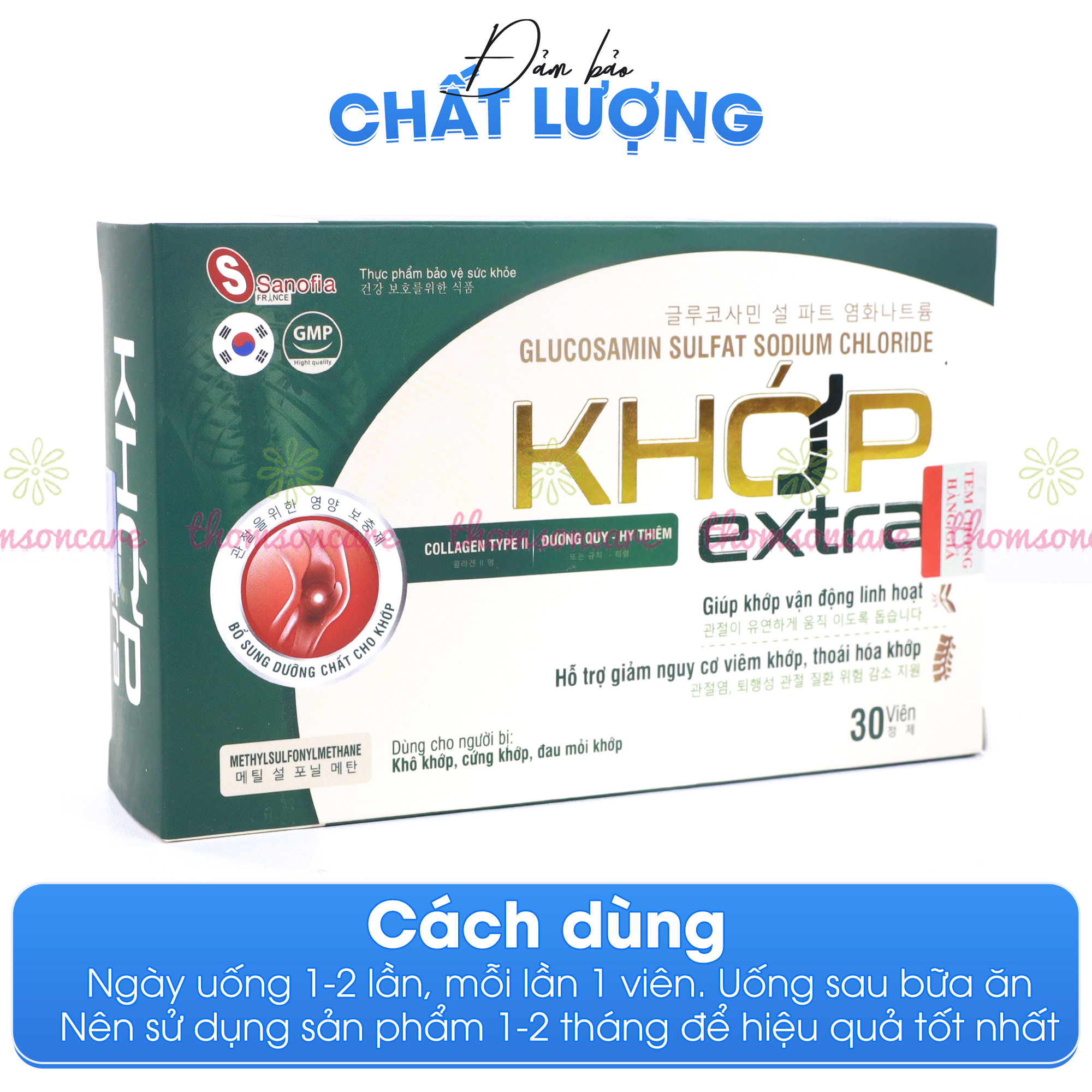 Viên Khớp Extra Hộp 30 viên - Bổ sung chất nhầy, giảm đau xương khớp, thoái hóa khớp từ thảo dược - Thomsoncare
