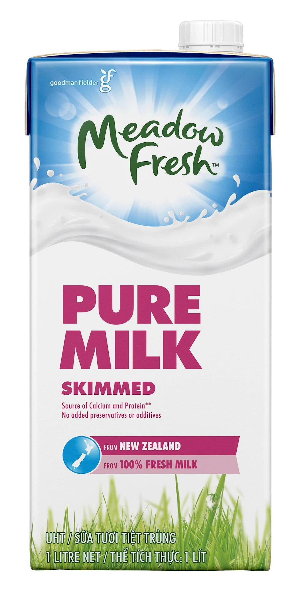 Thùng 12 hộp sữa tươi tiệt trùng tách béo Meadow Fresh 1L hàng New Zealand