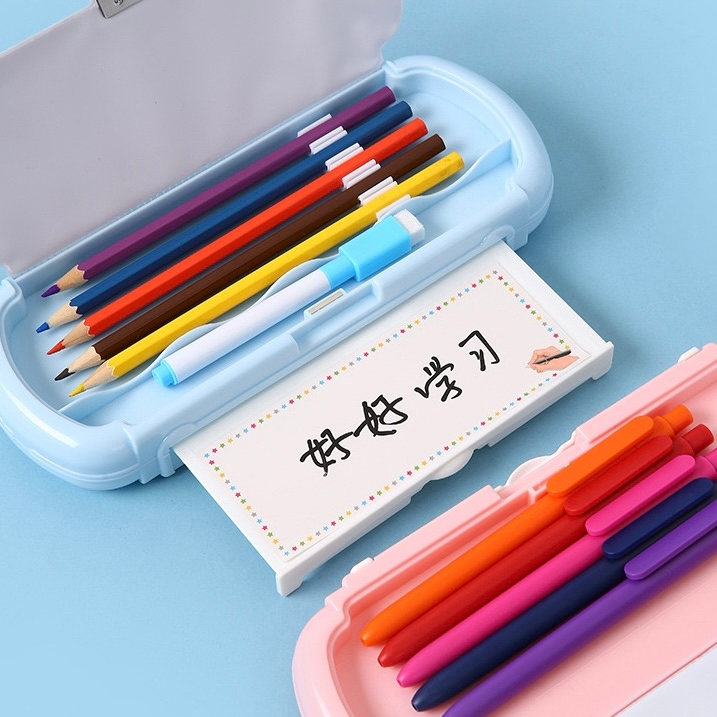 Hộp đựng bút học sinh đa năng 2 ngăn hộp nhựa ABS đựng bút chống thấm nước siêu nhẹ dễ thương dành cho học sinh LPY227