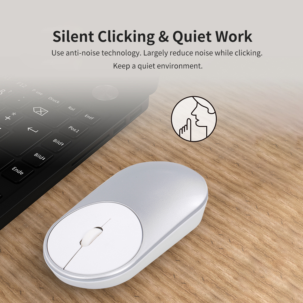 Chuột Không Dây Mỏng Chế Độ Kép Với BT4.0 Và 2.4g Cho Máy Tính Xách Tay / PC / Windows / Mac