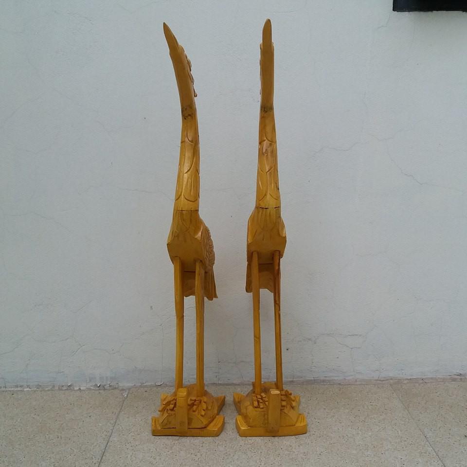 Hạc thờ gỗ mít cao 61cmx25cmx12cm