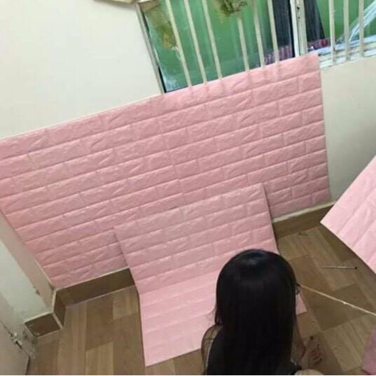 Dán Tường Xốp Giả Gạch Kích Thước 70 X 77 - Ảnh Chụp Thật