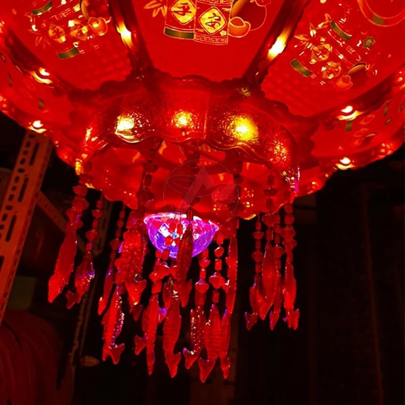 Đèn Lồng Led Điện Tự Xoay Trang Trí Tết [Loại 1