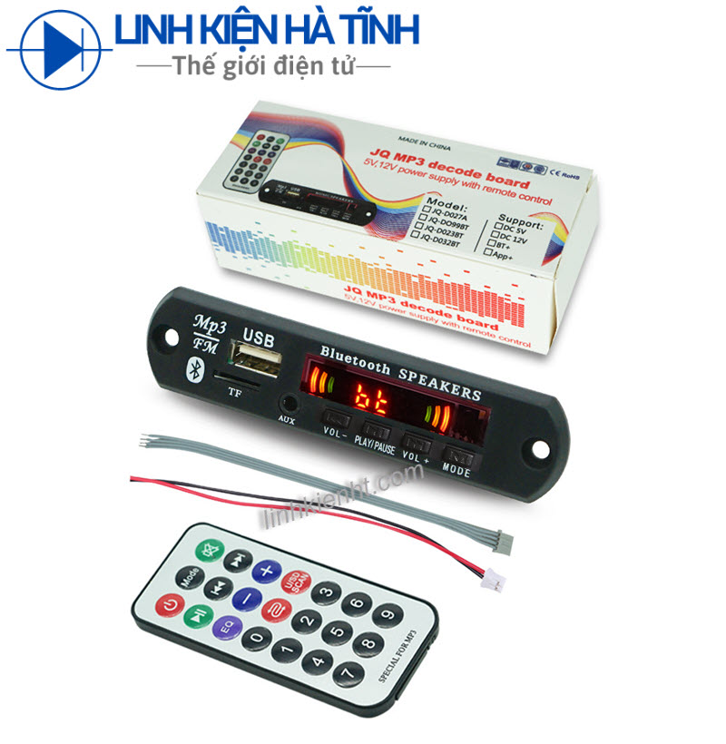 Mạch giải mã Bluetooth 6V-12V MP3 trên ô tô Đài FM bộ giải mã âm thanh Bluetooth 5.0 có thể được thay đổi thành 5V