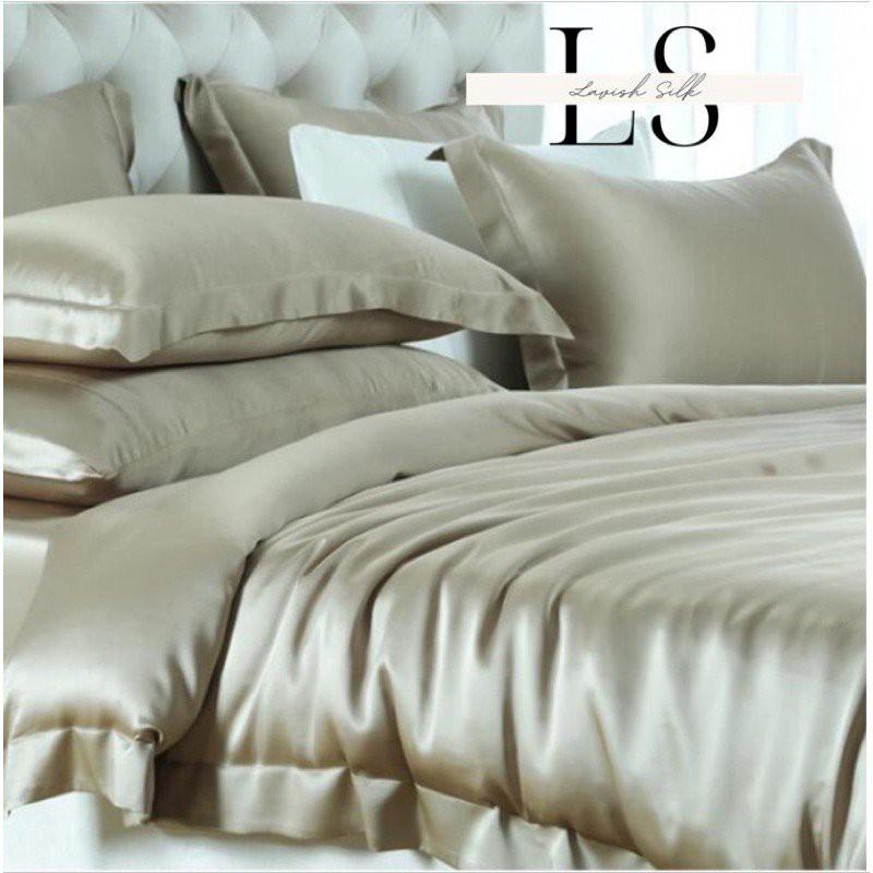 Vỏ Chăn Lẻ Phi Lụa 2m2 x 2m Lavish Silk hàng loại 1 mát lạnh không nối vải có dây kéo và 2 mặt vải dây 4 góc