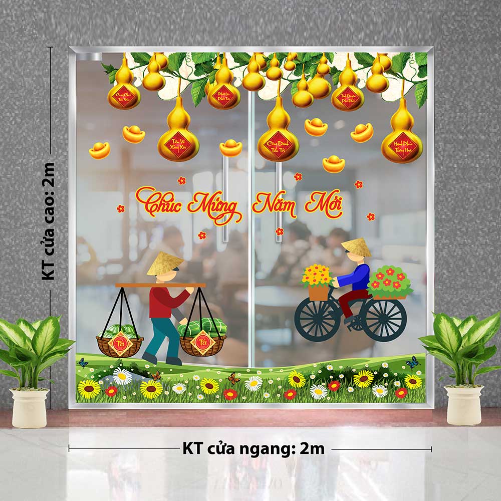 Decal trang trí tết combo số 8