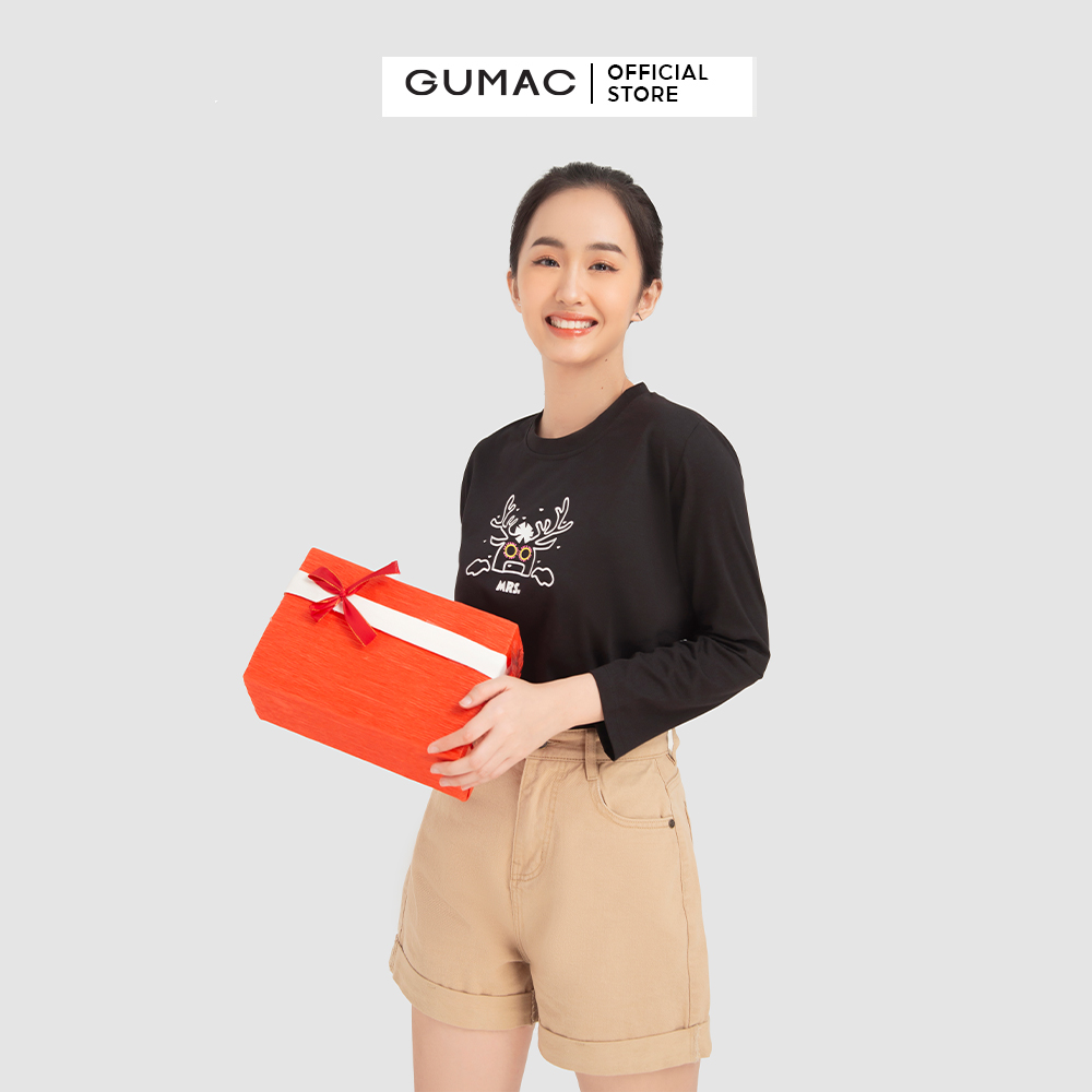 Áo thun nữ GUMAC ATB12017 tay dài in hình