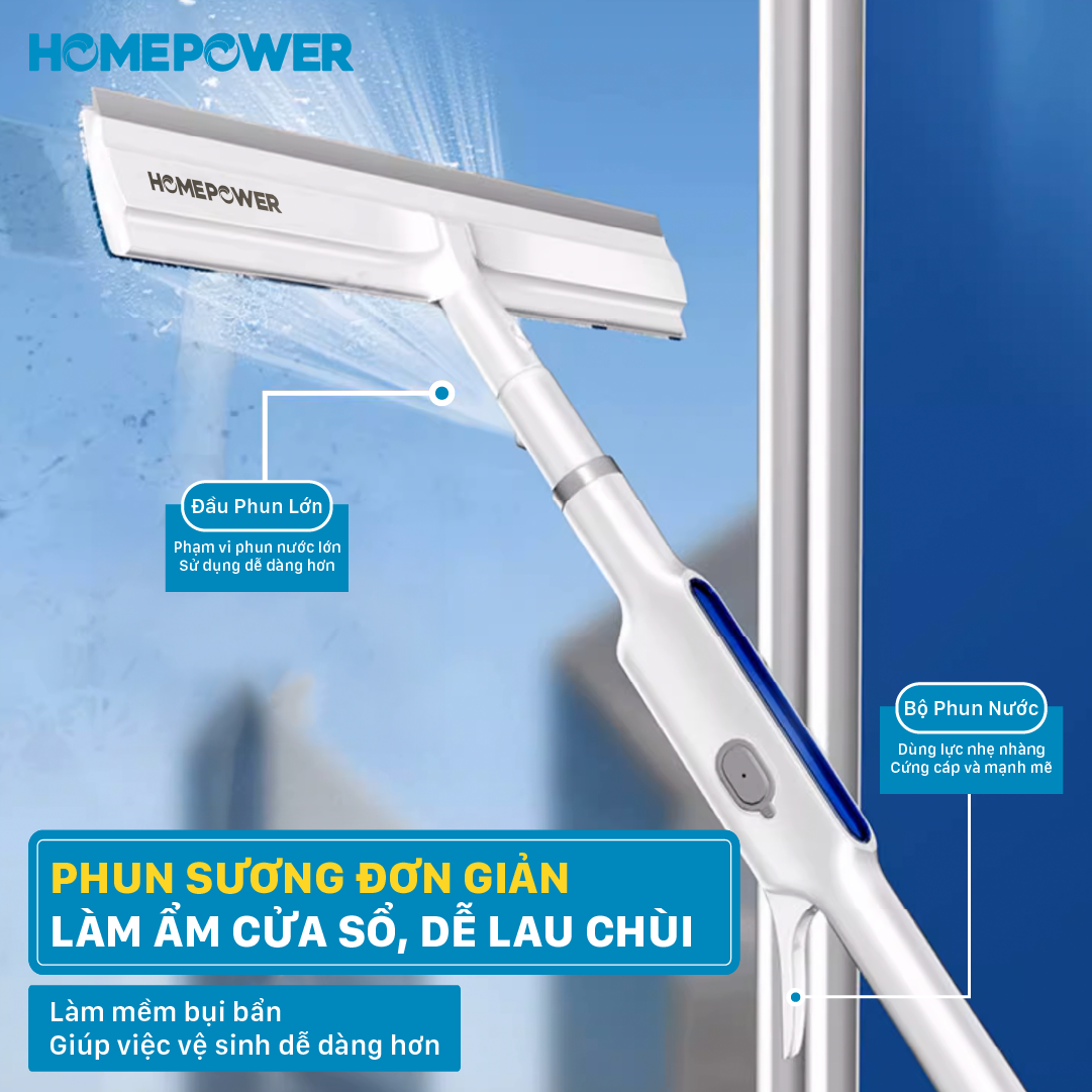 Cây Lau Kính Phun Sương Gạt Nước 2 Trong 1 Homepower HK-02